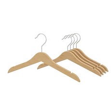 어린이 나무 옷걸이 5개 아기 신생아 유아 행거 행어, 나무색