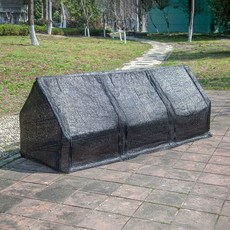 길냥이 쉘터 길고양이 급식소 온실 비닐 원예 천막 보온, 1개, 삼중 칸 뾰족 지붕 차양 240 90x90cm