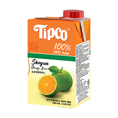 팁코 100% 착즙 오렌지 주스, 500ml, 12개