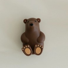 可愛小熊牙刷架 免打孔壁掛式兒童牙刷掛架 高顏值衛浴置物架, 棕色小熊, 1個