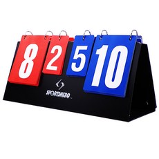 비투비돔 양면점수판 점수판 스코어보드 탁구 베드민턴 축구 농구 족구 스포츠 체육대회, 1개, 블랙