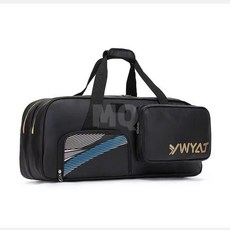 臺灣爆品-2025新款羽毛球雙肩手提支裝大容量雙層專業網球獨立鞋倉男女球包, 3368黑金色方包【帶獨立鞋倉】, 1個