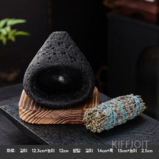 에우셉 수제 향로 작은벽난로, 검은색 벽난로 + 베이스 + 라벤더