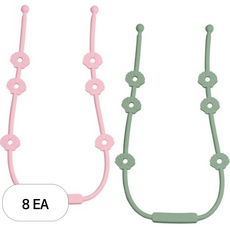 아이벨류 실리콘 멀티 스트랩 홀더 2종 세트, 노꼭지, 8세트, 베이비핑크 + 세이지