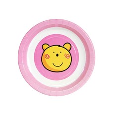 죠이베어 접시 핑크 7인치 - 파티/생일 테이블 접시, 1세트, 60개
