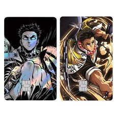 귀멸의칼날 카드스티커 카드커버 체크카드 신용카드 카드스킨 귀칼 카드커스텀, 1세트, 교메이