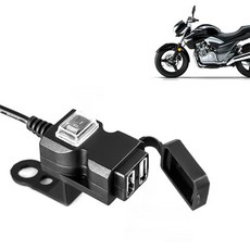 범용 듀얼 USB 포트 12V 방수 오토바이 핸들 바 충전기 5V 1A2.1A 어댑터 전원 휴대 전화, 기타