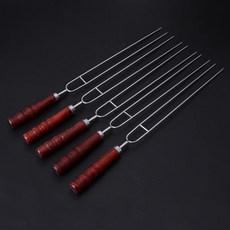 캠핑 핫도그 닭 돼지고기 바베큐 구이 꼬치 포크 휴대용 5개 가방포함, 1개