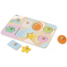【德國 classic world 客來喜經典木玩】 木製手抓板-幾何拼拼樂 40063, 單一規格, Multicolor, 1個