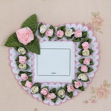인테리어 스위치 스티커 2290# 패브릭 레이스 벽부착 콘센트 방진보험가정용 등갓 장식 뉴타임즈 Z, 튤립 핑크