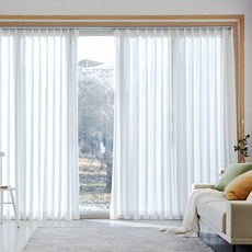 모던하우스 린넨필 시어 나비주름 긴창문커튼 140x235 아이보리 2p-BL3126001