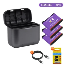 Insta360 X3 카메라용 PALO 2300mAh 배터리 2슬롯 LED 고속 충전기 포함 ONE 액션 액세서리, 01 3Battery1Charger, 01 CHINA