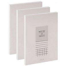슈프림 메모패드 A4 리갈패드, 3개, 80매, 화이트