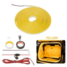 5m 자동차 트렁크 LED 라이트 스트립 앰비언트 네온 다중 인터페이스 SUV RV 12V 블루, 01 yellow