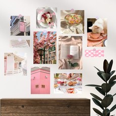 데일리스너그 핑크 분홍 감성 인테리어 엽서 세트 포스터 사진, 엽서 패키지 16p - 핑크 ver.1