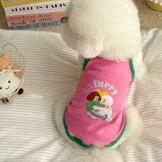 펫톨 캐릭터 프린팅 티셔츠, 1개, 핑크 나시