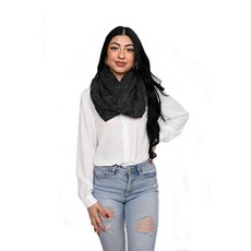 Alpaca Land 핸드메이드 에콰도르 알파카 울 인피니티 스카프 블루. 140791, 다크 그레이