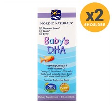 Nordic Naturals Babys DHA with Vitamin D3 1050mg, 60ml, 2개