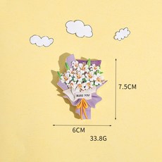 냉장고자석 꽃다발 꽃자석 인테리어 마그네틱 소품 마그넷, 백합