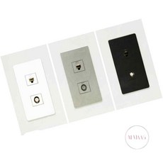 엠비아5 진흥V 1개용 복합용콘센트 8p+위성1방 매립형콘센트, 아이보리