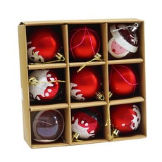 聖誕樹裝飾品, 手繪紅, 1套