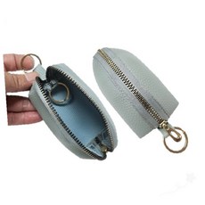 카드 동전 파우치 지퍼 미니 지갑 소품 수납 케이스 열쇠 고리 부착 휴대용 정리함, 블랙