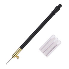 3 색 자수 펀치 바늘 3 바늘 펀치 펜 자수 크로스 스티치 공예 키트 바느질 뜨개질을위한 프랑스 크로 셰 뜨개질, 검은색, 1개