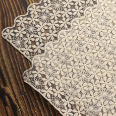 레이스 자수 러너 내추럴 테이블 매트 화장대, 95cm, 1개