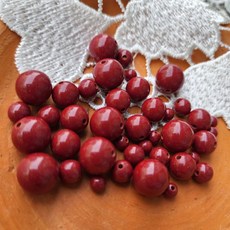 행복한 경면주사 팔찌재료 4mm 6mm 1알, 1개