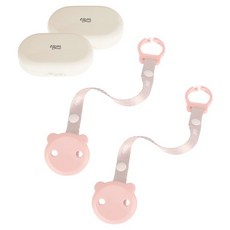 티지엠 국산 곰돌이 노리개 홀더 2종 + 케이스 랜덤 2종 세트, Coral pink + ivory, 3개