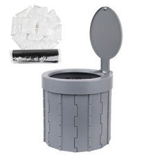 당돌 접이식 캠핑 변기 응고제+봉투 세트, 그레이, 1개