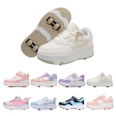 PHTEER 롤러슈즈 바퀴달린 운동화 바퀴달린 롤러슈즈 4륜 F03, 카키색, 1개