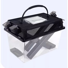 台灣出貨WACOOL玩酷蟋蟀飼養盒透氣防逃養殖方便不沾手餵食零接觸杜比亞變色龍守宮爬寵, 1個, 黑色