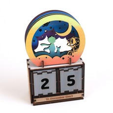 우드 DIY 만년 달력 어린왕자 만들기 키트 그리기 MDF 탁상용 캘린더 꾸미기 스탠드 팬시우드