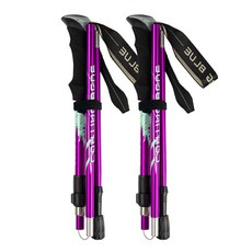 코팅블루 두랄루민 5단 접이식 등산스틱 세트, 퍼플, 2세트