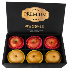 [명절 선물]최고급 사과3과 배3과 혼합 선물세트, 1박스