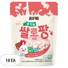 엘빈즈 유기농 쌀로팡, 사과맛, 25g, 18개