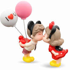 러블리 커플 미니 차량 피규어 인테리어 소품, 1개, 풍선 뽀뽀 커플