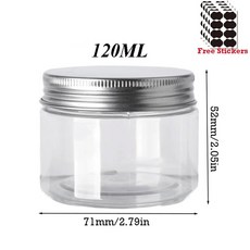 50 30 50 60 100 뚜껑이있는 항아리 샘플 저장 80 150ML 120 용기 냄비 플라스틱 페이스 알루미늄, 50pcs-120ml