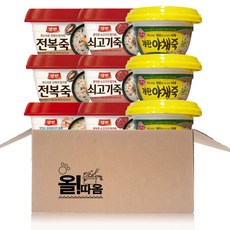 (올따옴) 동원 쇠고기죽3+전복죽3+오뚜기 계란야채죽3, 1세트, 287.5g