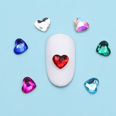 하트 네일스톤 평스톤 M 10개입, 1개, 레드 10개입