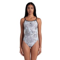 ARENA 퍼포먼스 화이트 플로럴 여성용 스포츠 수영복 레이스 백 원피스 MaxLife 운동 훈련 여성용 수영복