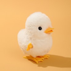 跳跳雞發條玩具：可愛小雞/小鴨造型，毛絨材質，寶寶獎勵小禮物, 跳跳小白鴨, 1個