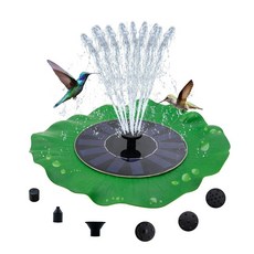 OUISJYER Solar Bird 목욕 분수 펌프 깊이 18cm(7.1인치) 태양열 분수 노즐 5개 9V/2W 패널이 있는 새 목욕 연못 정원 파티오 어항용 탈착