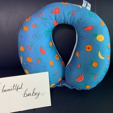 비베이비 카시트목베개 유아목베개 유아목쿠션 유아카시트목쿠션 유아여름용목베개 유아사계절목베개, 과일나라 블루 M, 1개