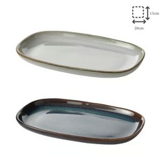 이케아 오븐용 도자기 그릇 20x13 글라델리그, 그레이