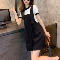 工裝背帶短褲女夏季寬鬆韓版連體褲