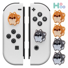 호후 닌텐도 스위치 조이콘 아날로그 스틱 커버 OLED 라이트 2종 x 2p 세트, 이런시바, 1세트
