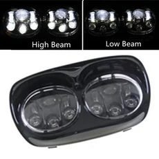 납품전문 품질보증 오토바이 로드 글라이드용 듀얼 LED 헤드라이트 2004 5.75 90W 인치, 01 black