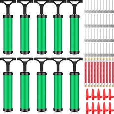 에어 펌프 공기주입기 농구 축구 배구를 위한 바늘 및 연장 호스 벌크가 있는 스포츠 볼 펌프용 레귤러 10개 1984600, Yellow, Hollow Style, 1개
